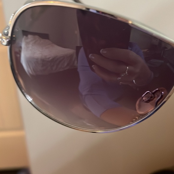 AJ Morgan silver aviator style sunglasses 3 oval pattern on arm with solid brown - Picture 11 of 16